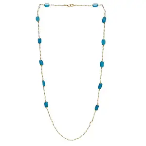 Ruby Raang Women's Mixed Metal Artificial Kundan Jewellery - Traditional Jewellery Set for Women (Blue)