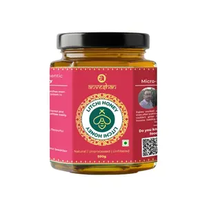 Anveshan Litchi Honey 500gm | Glass Jar | NMR tested | Raw & Unprocessed | No Added Sugar