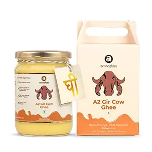 Anveshan A2 Gir Cow Ghee Bilona Method - 500 ml | Traditional Bilona Method | Cultured | | Pure | Natural | Healthy | Fresh | Lactose and free