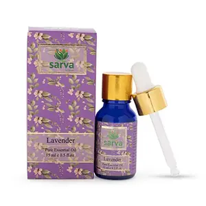 SARVA by Anadi 100% Pure Lavender Oil with Natural Lavandula Astifolia Extract Essential Oil | Undiluted Therapeutic Grade for Skin Pigmentation Face Hair Aromatherapy and Massage (15 ML)