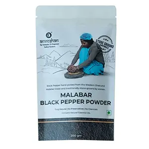 Anveshan Malabar Black Pepper Powder | Kali Mirch | Preservative Free | 100% Natural | 200g