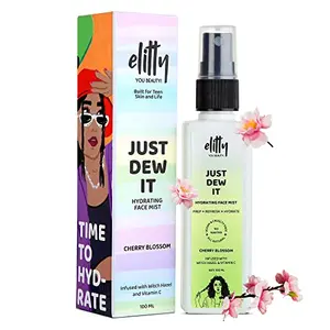 Elitty Just dew it - Hydrating Face Mist Infused with Witch Hazel and Vit C Hydrating & Soothing For all Skin types Vegan & Cruelty Free 100 ML - Cherry Bom (Cherry) Makeup for Teenagers