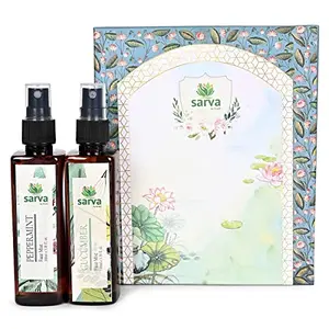 SARVA by Anadi Gentleman's Essential Skincare Gift Hamper Set for Men Boys Brothers | Cucumber & Peppermint Face Mist Toner (100 ml each) Pampering Kit for day Rakhi all Occasion | Pack of 2