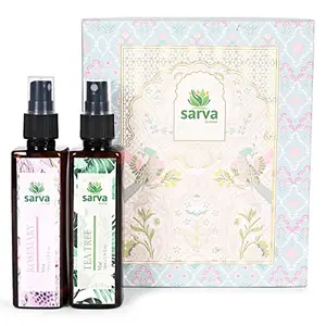 SARVA by Anadi Hair-Skin Gift Box for Hair & Healthy Skin| Rosemary Mist & Tea Tree Mist (100ml each) Rakhi gift for Brother & Sister Men & Women| Suitable for all Skin Hair Type & All occasion