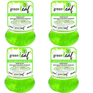 Green Leaf Pure Aloe Vera Skin Gel 60g | Pure & Natural For Glowing Skin Pack Of 4