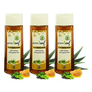 Green Leaf Aloe Body Wash 120ml | Enriched With Honey & Green Tea Extract | Natural Actives & Skin Rejuvenating Pack Of 3