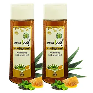 Green Leaf Aloe Body Wash 120ml | Enriched With Honey & Green Tea Extract | Natural Actives & Skin Rejuvenating Pack Of 2