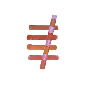 Gush Super Stack - Light Nudes 4-In-1| Long Lasting Matte Finish | Waterproof Transfer Proof Smudge Proof Liquid Lipstick | Skincare Infused Vegan And Cruelty Free