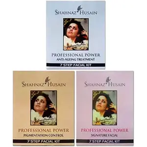 Shahnaz Husain Anti-Ageing Pigmentation Control and Signature facial kit combo (3 x 16 g)