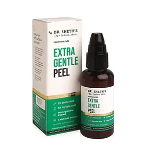Dr. Sheth's Extra Gentle Peel With 10% AHA Glycolic & Lactic Acid For Even-Toned & Bright Skin | Chemical Peel Peeling Solution for Face Chemical Exfoliator | For Women & Men (50ml)