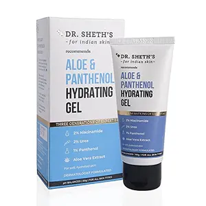 Dr. Sheth's Aloe & Panthenol Hydrating Gel | Deepl Moisturization & Hydration | Niacinamide Prebiotics |& Redness | Non-Sticky Face Gel | For Women & Men | 50g