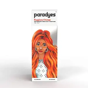 Paradyes Semi-Permanent Ammonia Cruelty Free & Vegan Raggiana Orange Hair Color 120gm + 10gm Color Care Conditioner
