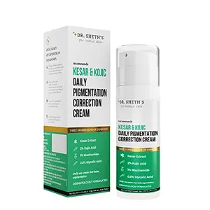 Dr. Sheth's Kesar & Kojic Daily Pigmentation Correction Cream with Kesar extracts 2% Kojic Acid & 1% Niacinamide | Daily use cream | For all skin types |Pigmentation | 30g