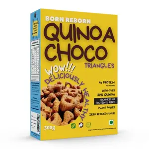Born Reborn Quinoa Choco Triangles High in Protein and Fiber - Crunchy Chocolate Flavour | (Pack of 1)