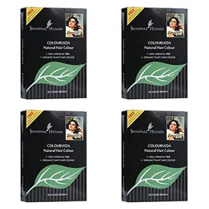 Shahnaz Husain Vedic Solutions Colourveda Natural Hair Colour Blackish Brown 100 g Pack of 4