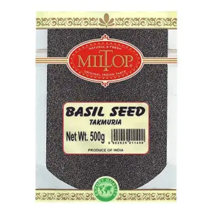 Miltop Basil Seeds 500g - Tukmaria Seeds with high fibre and Omega 3 | Sabja Seeds | Seeds for Eating