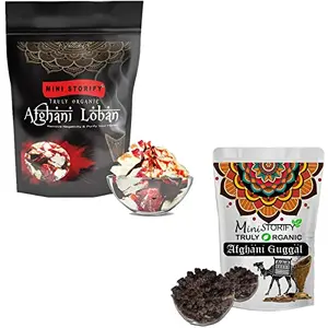 Mini Storify Truly Organic Afghani Loban and Guggul - Combo Pack of 2 (Loban 250gm + Guggul 150gm) - Organic, Natural Pure Pooja Fragrance