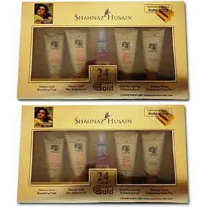 Shahnaz Hussain 24 Carat Golden Glow Gold Plus Facial Kit- Combo (2 x 27.5 ml)