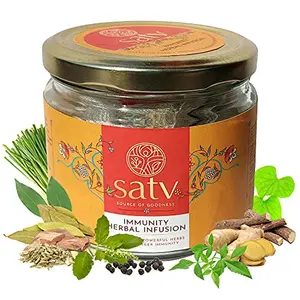 Satv Source of Goodness Herbal Tea I Bags I 12 Ayurvedic Herbs| Gilloy + Tulsi+ Arjuna + Nirgundi + 8 herbs I Only Herbs I No Caffeine I 15 Biodegradable Pyramid Tea Bags
