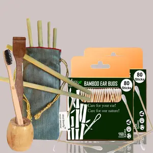 Mini Storify Truly Organic 2.Bamboo Cotton Ear Bud 1.Bamboo ToothBrush1.Bamboo Toothbrush Stand,1.Neem Tongue Cleaner 6.Bamboo Straw(Pack of 11)