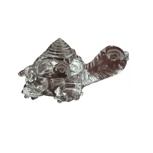 Mini Storify Truly Organic Small Crystal Tortoise/ Kachua Good Luck Showpiece for Home (Size: 40 x 40 x 30 mm, Clear)