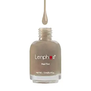 Lenphor Chrome Finish Nail Paint Metallic Chrome Shine Nail Colour Long Lasting Fade Resistant Quick Dry Metallic Tint Nail Polish Chrome Finish Cool Shade (Cocoa Shell 77 12ml)