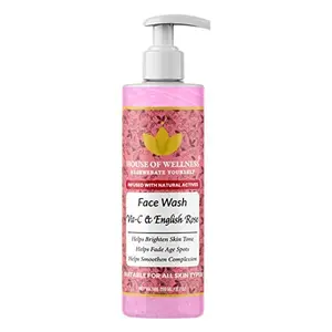 House of Wellness Vitamin C & English Rose Face Wash | Gentle Cleansing for Natural Glowing Skin & Smooth Skin - 200ml