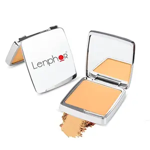 Lenphor Flawless Face Compact Powder Long Lasting for Makeup Matte Finish with Vitamin E and SPF 25 Makeup Powder & Face Powder for Women & Girls Honey 04