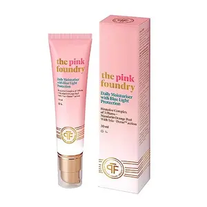 The Pink Foundry Indoor Defense Daily Face Moisturiser Gel 30ml with Blue Light Protection Light& Fast-Absorbing Hydrating & Nourishing for Plump Healthy Skin for Normal to Dry Skin White