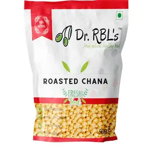 Dr. RBL's Roasted Chana (without skin) | Roasted chickpeas/Bhuna Chana | High Protein Low Fat Fiber-Rich Snack - Pack of 1 (500 grams)