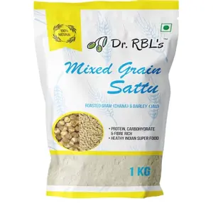 Dr. RBL's Sattu Powder | Mixed Grain Sattu Atta - Chana Sattu with Jau | Instant Sattu Drink 100% Natural & Fresh| Fibre - Rich High Protein Sattu Chana Flour | 1Kg Pack