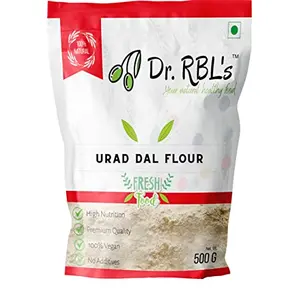 Dr. RBL's 100% Fresh and Natural Urad Dal Flour | Urad Dal Atta/Black Gram Flour| Nutritious and Healthy for Cooking and Baking | Pack of 1 500g
