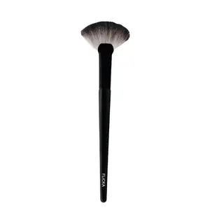 FLiCKA Fan Brush (professional Face Foundation Brush for Makeup Face Powder Blending Brush | Soft Bristles Cruelty Free Makeup brush collection is ideal for all kinds of makeup products (Black)