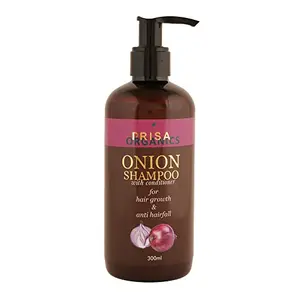 Prisa Organics Onion Shampoo with Conditioner Anti Hair Fall Spa Range with Onion Shampoo + Onion Conditioner for Hair Fall Control | Suitable for Curly Dry & Frizzy Hair| 300 ml