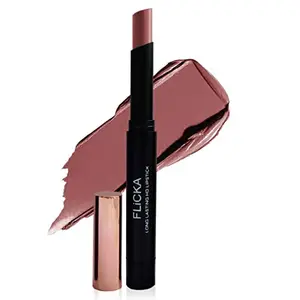FLiCKA High Drama - Long Lasting HD Lipstick 10Reserved - Rose Taupe - Creamy Matte Finish Lipstick - 3.2gms