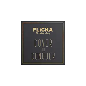 FLiCKA Cover To Conquer Compact Powder Matte Finish for Womens and Girls- 04 Walnut 9 gm - Brand Outlet