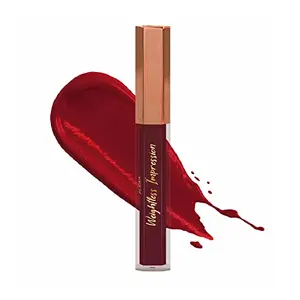 FLiCKA less Impression Matte Finish Liquid Lipstick Enriched with Vitamin E| Highly pigmented liquid matte lipstick | Non-drying & Non-sticky Lipstick Shade -04 April (Maroon) 1.6ML