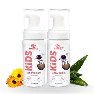 Tiny Mighty Foam Body Wash With Bubble Gum Fragrance | Gentle Cleanser for | Plant Based | Dermatologically Tested | Age group 2 to 2 years (200 ml Each*2 Pack)