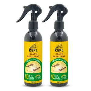 REPL Lizard Repellent Spray | Natural and Herbal Lizard Repellent for Home Best | Lizard Spray for Home | Chemical-Free Powerful Protection | Lizard Trap | | 250 ml (Pack of 2)
