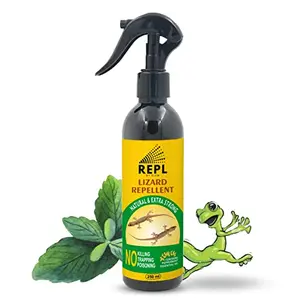REPL Lizard Repellent Spray | Natural and Herbal Lizard Repellent for Home Best | Lizard Spray for Home | Chemical-Free Powerful Protection | Lizard Trap | | 250 ml (Pack of 1)