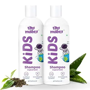 Tiny Mighty Kid Natural Shampoo | Cleans & Conditions Hair | With Organic Green Tea & Aloe Vera Extract (200 ml Each*2 Pack)