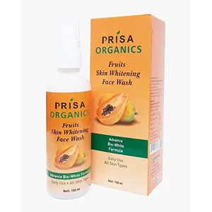 Prisa Organics Papaya Whitening Face Wash | For Perfect Even Toned Skin | Moderate Exfoliant | Cleans Pores - Smoothes Skin | 100 ml