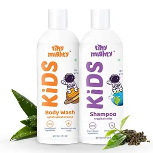 Tiny Mighty Body Wash & Shampoo 200 ml Each For Sensitive Skin100% Plant Based And Natural Toxin Free Parabens And Sulphates Free
