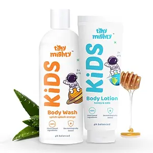 Tiny Mighty Lotion & Body Wash 200 ml Each For Sensitive Skin 100% Plant Based And Natural Toxin Free Parabens And Sulphates Free