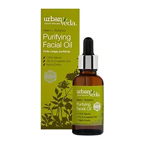 Urban Veda Natural Skin Care Purifying Neem Facial Oil Ayurvedic oil Decongest Oily Skin Moisturizer for Oily Skin