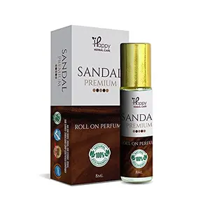 Happy Herbal Care Non-Alcoholic Sandal Roll-on Attar Perfume for Unisex 8ml