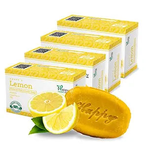 Happy Herbal Care Lemon Handmade Herbal - For Fresh And Moisturized Skin Maintains Oil Balance - 75g (Pack of 4)
