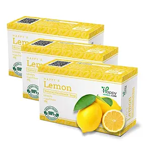 Happy Herbal Care Lemon Handmade Herbal - For Fresh And Moisturized Skin Maintains Oil Balance - 75g (Pack of 3)