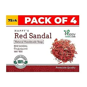 Happy Herbal Care Red Sandal 75 gm (PACK OF 4) Raktha Chandan for Deep Moisturizing and Skin - Pure Raktha Chandan Powder