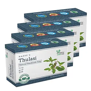 Happy Herbal Care Pure Tulsi - Handmade Ayurvedic Tulsi - 75gms (Pack of 4)